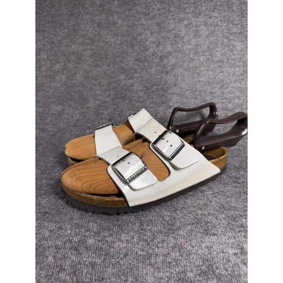 Birkenstock Womens Arizona White Birko Flor Slides Sandals Size 39 US 8 Reg. - Picture 7 of 10